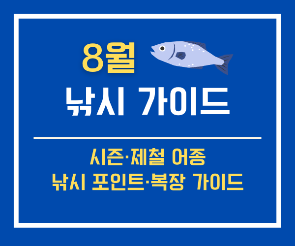 8월 낚시 추천 어종과 제철 낚시 가이드