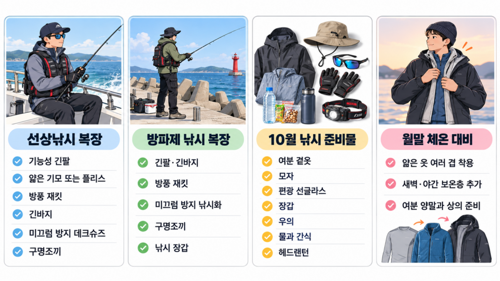 10월 선상·방파제 낚시 복장과 준비물